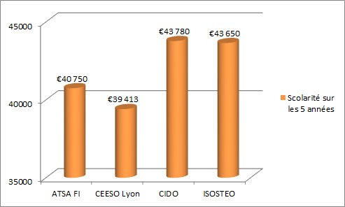 comparatif ATSA FI, CEESO Lyon, CIDO, ISOSTEO